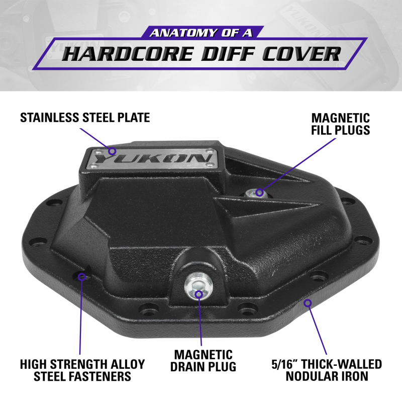 Ford Ranger Diff Cover - Rear - Yukon Gear & Axle - Hardcore Nodular Iron - Black - `19-`27